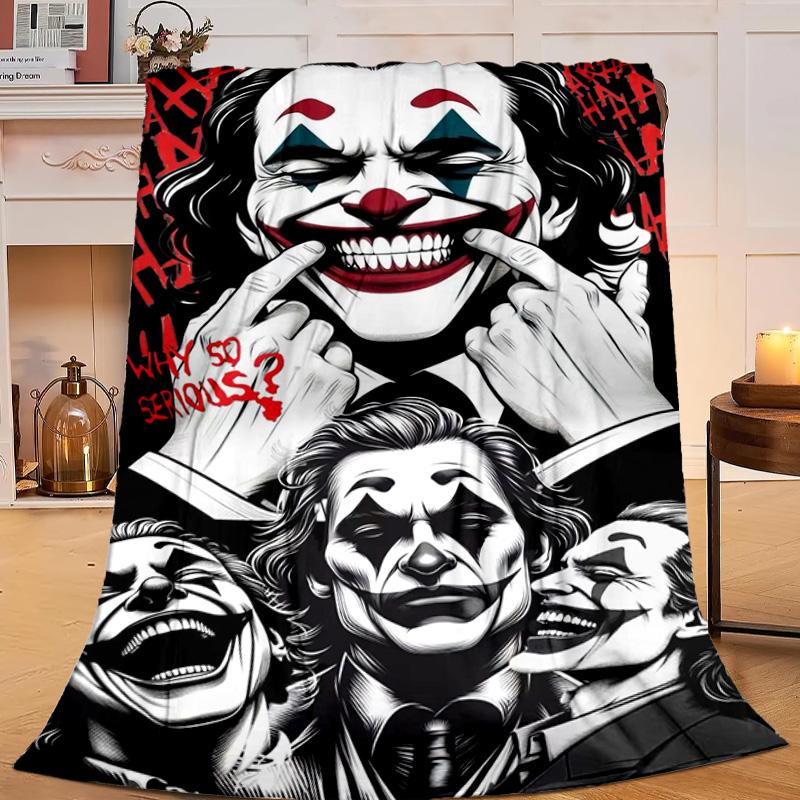 1 Stück coole Clowns-Muster Flanelldecke Geschenk, Geeignet für Männer und Frauen, Weich, Ideal für Betten und Sofa, Geburtstags- oder Weihnachtsgeschenk