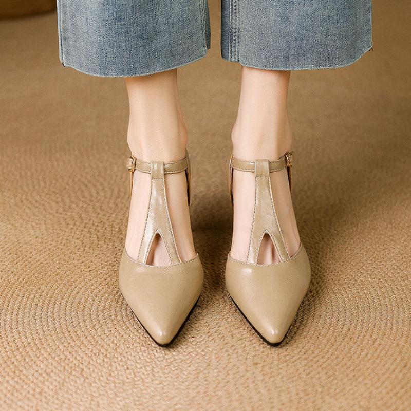 

Summer women s high-heeled sandals rubber soft sole pointed head bag head empty sandals women s casual large size shoes new women s shoes 43 (customization is not returned or exchanged) абрикосовый