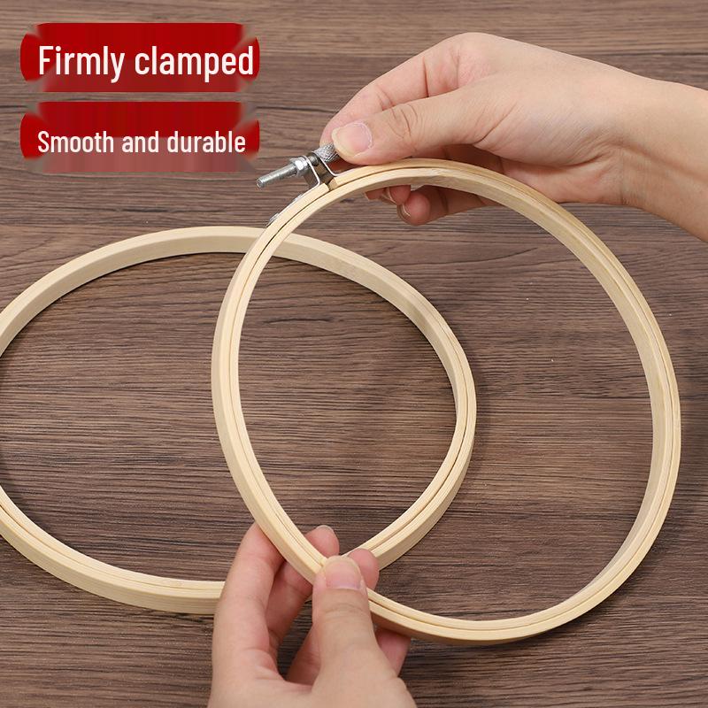 Handmade DIY Cross-Stitch Round Moso Bamboo Embroidery Hoop Frame Holder