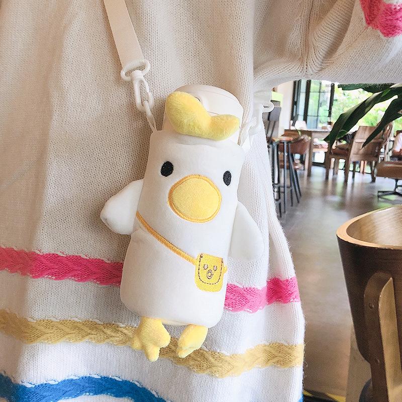 1Pcs Portable Cartoon Water Bottle Cover Case Winter Plush Insulated Bag Cup Pouch Vacuum Glass Cup