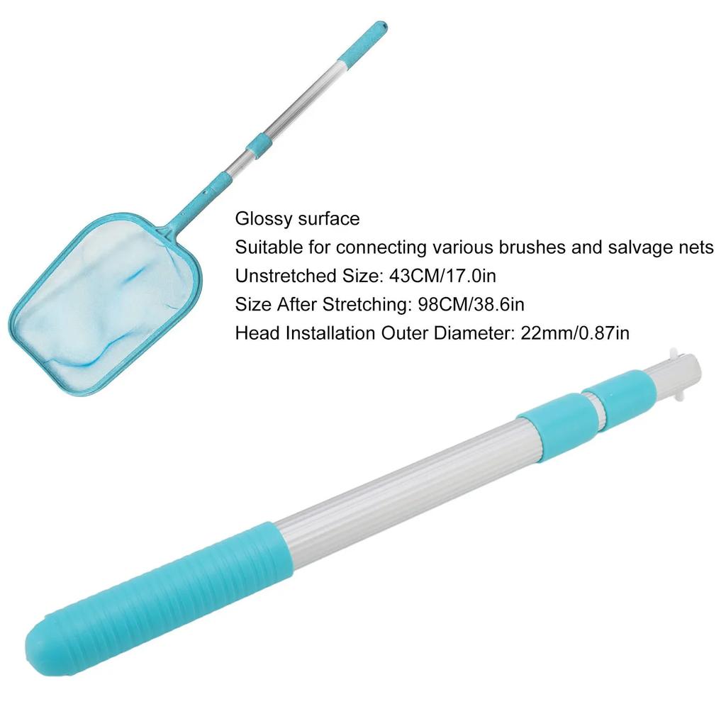 Telescopic Swimming Pool Pole 3-Section For Leaf Skimmer Mesh Rake Net Grip Handle For Spa Pond Swimming Pool Cleaning