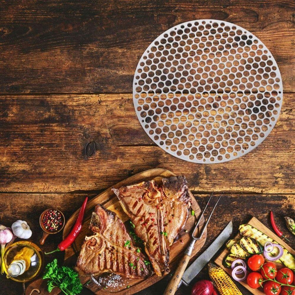 Round Barbecue Net Food Grade BBQ Charcoal Food Rack Easy To Clean BBQ Mesh Grate  Picnic