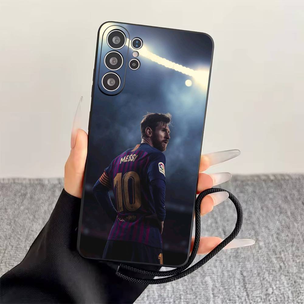 

L-Lionel Messi Phone Case Black Silicone Soft For Samsung S25,S24,S21,S22,S23,S30,Ultra,S20,Plus,Fe,Lite Samsung S26Plus