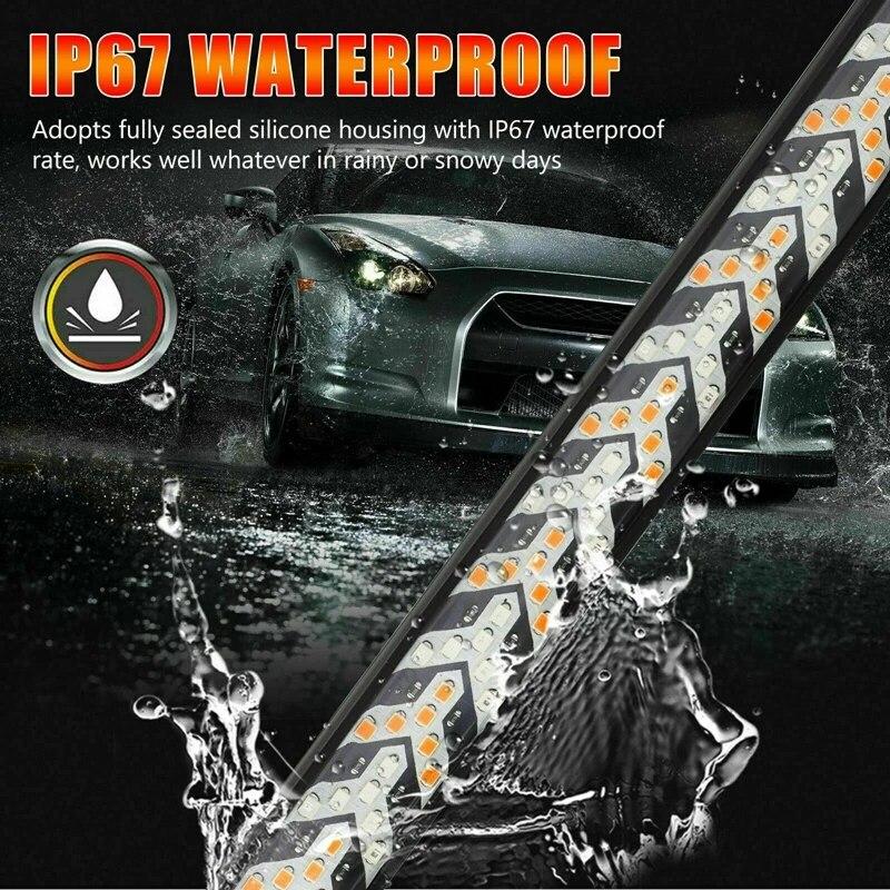 12V 24V Car Brake Turn Signal Light LED Warning Lamp Strip for Pickup Truck Rear Tail Running Reverse Double Flash Light