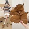 2025 podzim nové retro matné kožené Martensky dámské boty platforma muffin kulatá špička šněrovací lokomotivní boty kotníkové boty dámské