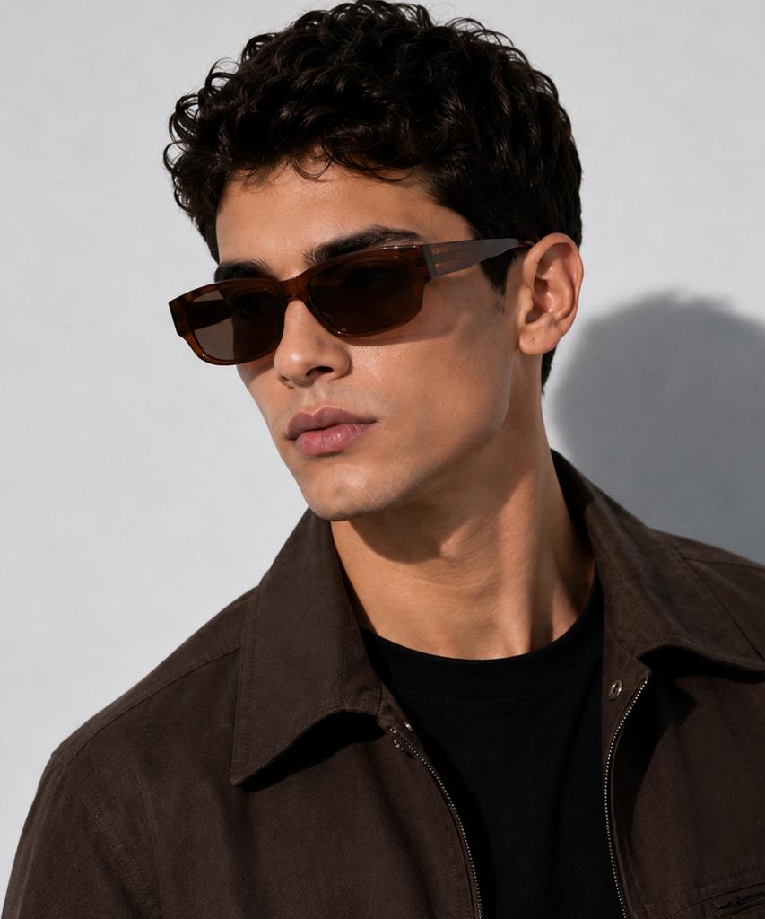 Tuditeo Vo Wide Square Bold Sunglasses C4 Brown