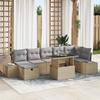 VidaXL 8-Piece Garden Sofa Set with Beige Cushions Poly Rattan 3359887