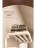 Milk White Punch-Free Wall-Mounted Aluminum Towel Rack Set for Bathrooms