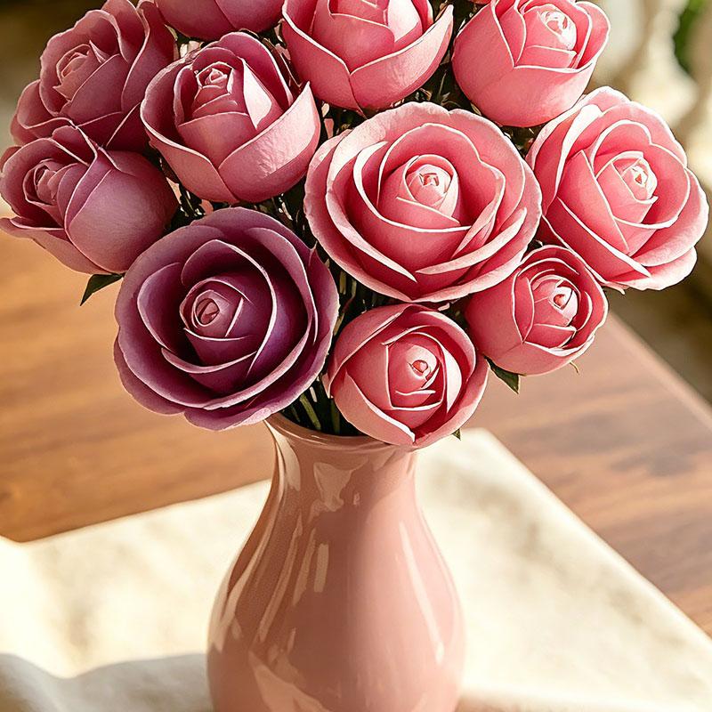 2026 Rose Building Blocks Set DIY Roses Brick Valentine's Day Gift Simulation Bouquet Puzzle Assembly Adult Toys Home Decoration