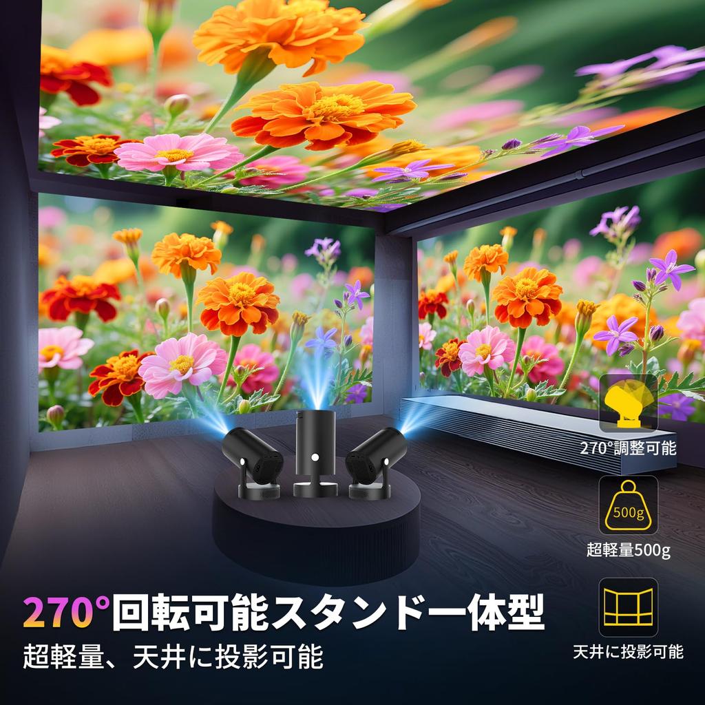 Kompakter Heimprojektor HiFi Externer Lautsprecher 4K Android TV Leichtgewicht Decke 6 Bluetooth Echte 1080P Hoch Groß Automatische Trapezkorrektur Integriert