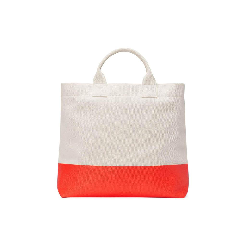 Gucci Logo Embossed Canvas Tote Bag White Orange Daily Shopping 782741-FAC4V-8474