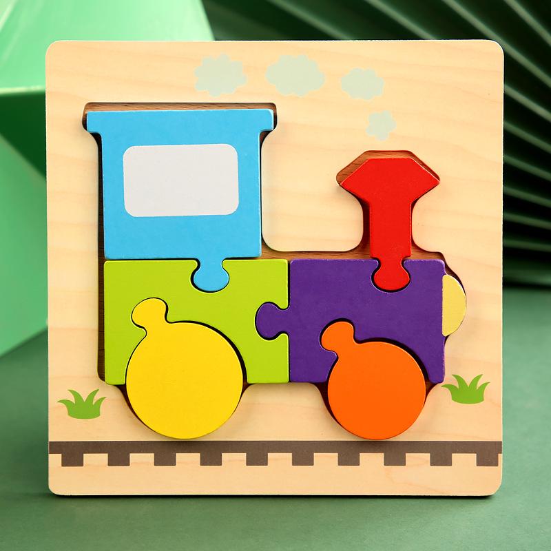 Wooden 3D Educational Puzzle for Toddlers - Interactive, Creative Hands-on Toy for Ages 1-3