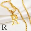 Anniyo AZ Letters Kettingen Dames Heren Verguld Initial Hanger Touwketting Engelse Letter Sieraden Alfabet Afrikaans #058002B