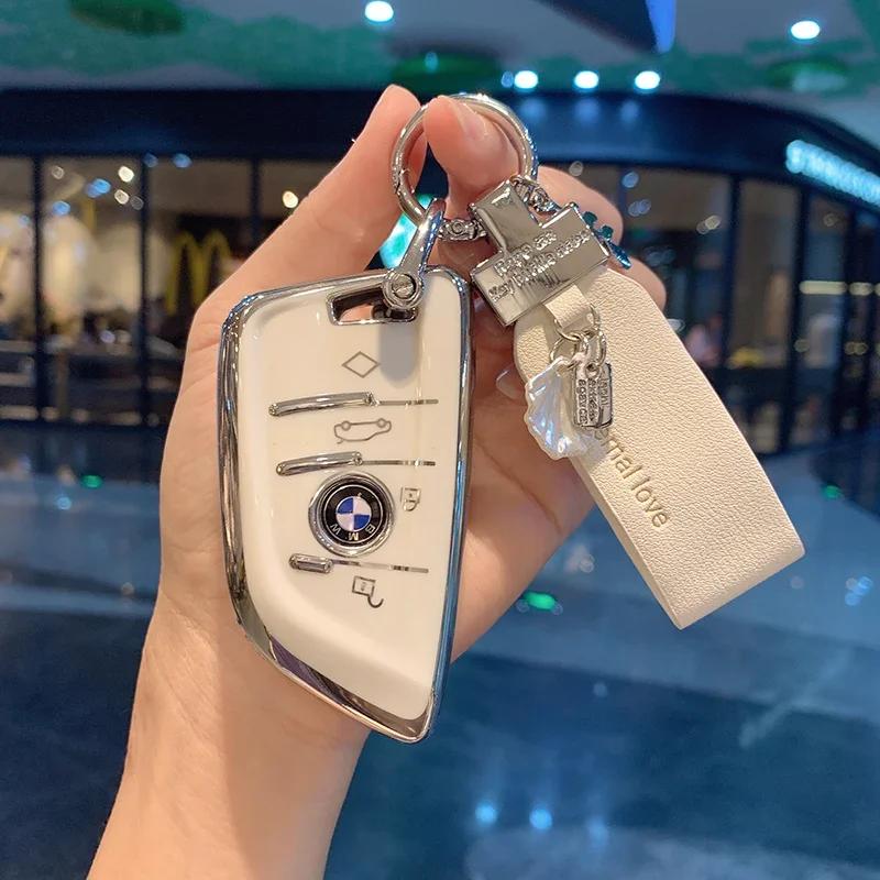 TPU Car Remote Key Case Cover Protect Shell Bag For BMW X1 X3 X4 X5 X6 X7 1 3 5 6 7 Series G20 G30 G11 F15 F16 G01 G02 F48 F39 LK5