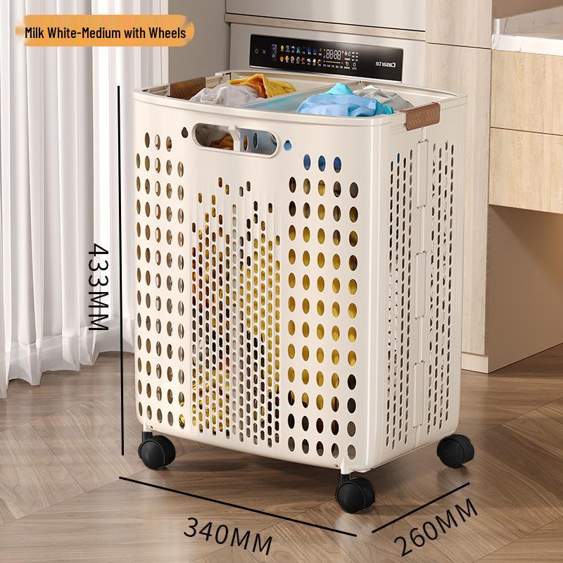 Extra Large Foldable Laundry Basket with Wheels - High Capacity, Movable & Durable