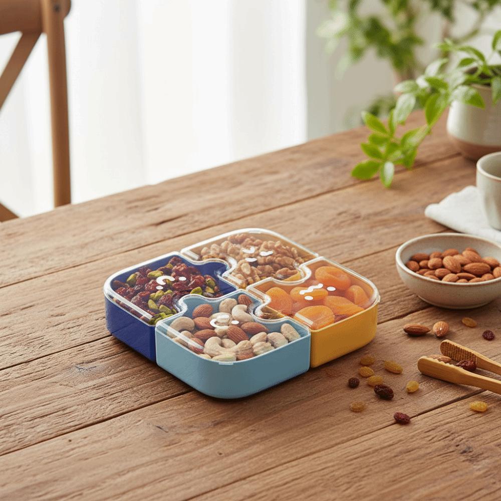 Compartmentalized Storage Jigsaw Fruit Tray Plastic Nut Box Cute Dried Fruit Tray  Home Use