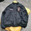 VTM Unisex Bestickte Bomberjacke - Baumwoll-Fliegerjacke mit Klettverschluss, Europäischer/Amerikanischer Lässiger Stil.