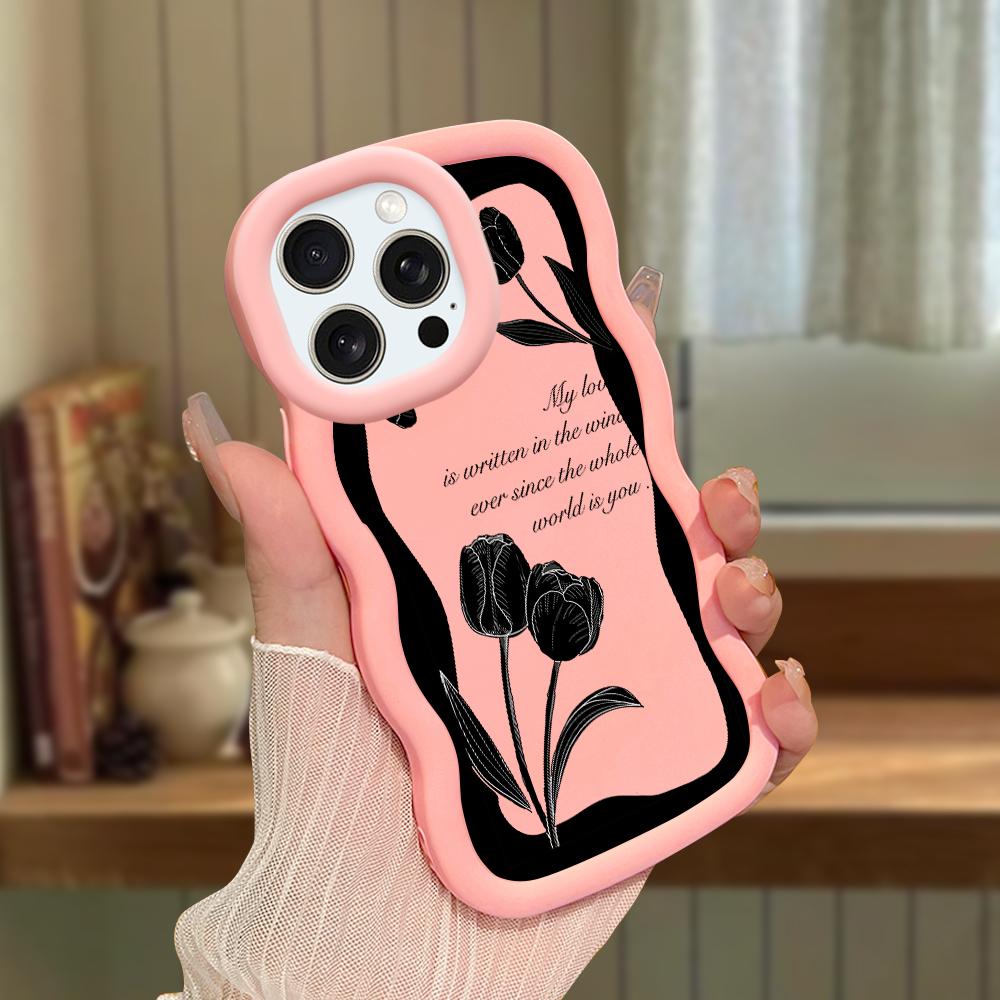 Big Wave Edge Soft Silicone Material Macaron Phone Case Shockproof Protective Rubber Casing for iPhone Samsung Huawei Honor Xiaomi Redmi OnePlus Moto