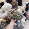 Ladies' Hats Leopard-print Faux Mink Beret for Women Autumn Winter Large Head Circumference Painter's Hat