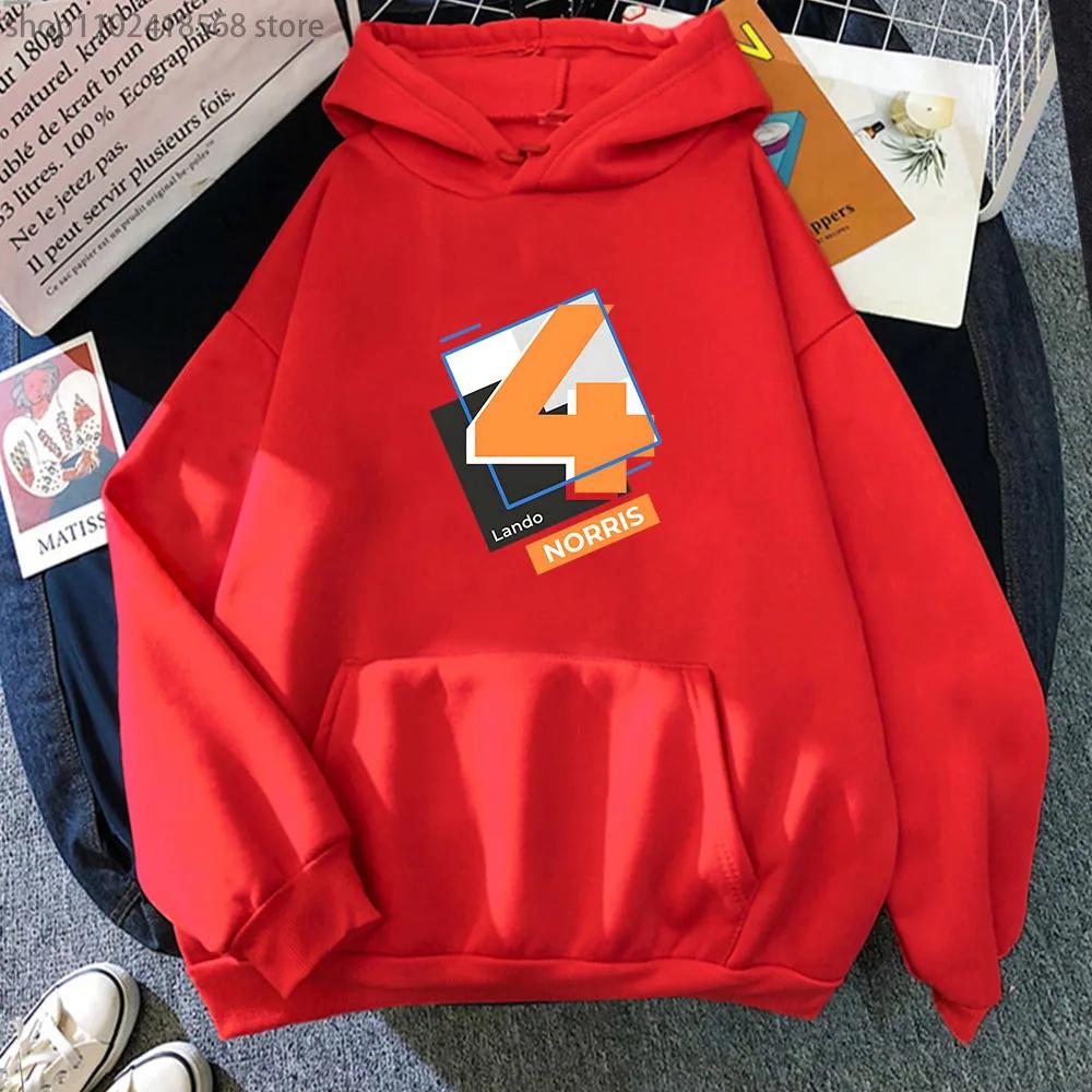 Men's Clothing F1 Hoodies Number 4 Sweatshirt Y2k Clothes Autumn Winter Women Unisex Streetwear Long Sleeve Top