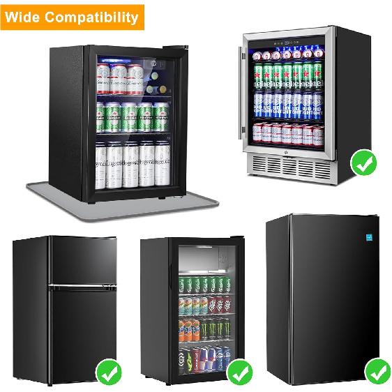 Mini Fridge Silicone Mat with Raised Edge, 23.6''x19.7'' Heavy Duty Under Refrigerator Mat, Mini Fridge Drip Pan Protect From Appliance Leaks Water