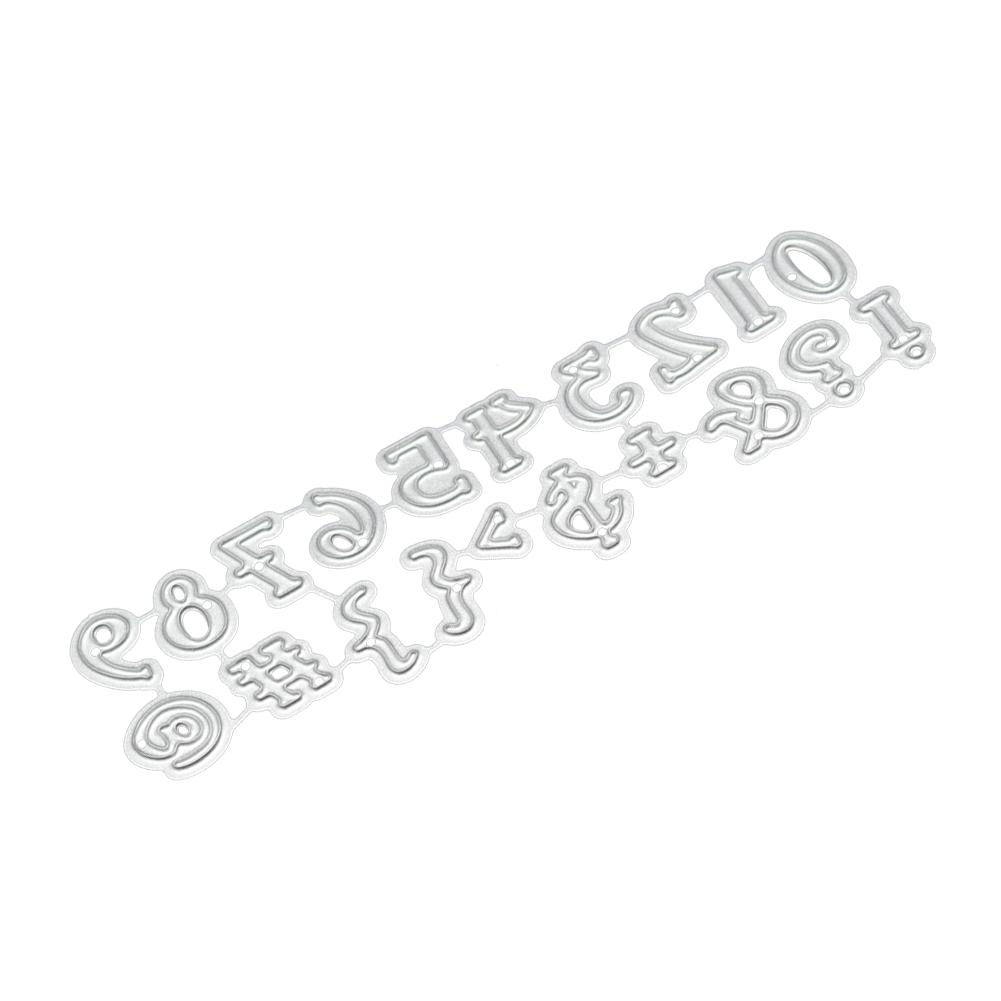 Digit Symbol Frame Metal Silvery Stencil Embossing Cutting Dies For Diy Scrapbooking Paper Album Cards Making