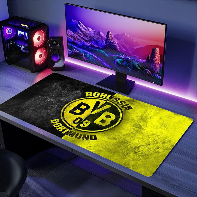 Borussia Dortmund Mouse Pad, Large Gaming Desk Mat, Non-slip XXL Mousepad for Laptop & Tablet, Mini PC Playmat with Stitched Edges