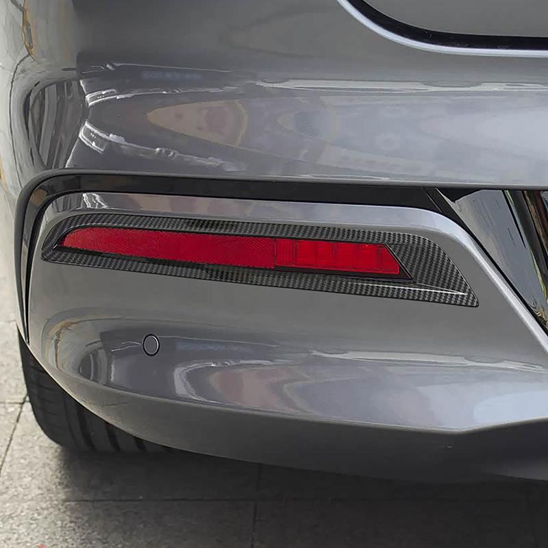 Car Styling Rear Fog Lamp Frame Decoration Cover Trim For BYD Qin PLUS  Carbon Fiber Color Exterior Accessories