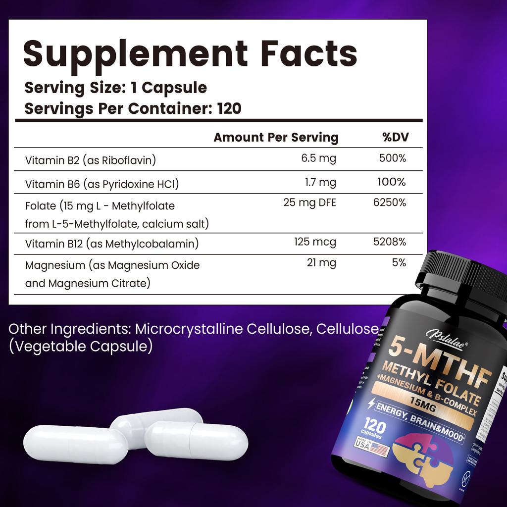 Rich in a blend of vitamins B12, B2, and B6; supports brain health; helps improve mood; suitable for adults.