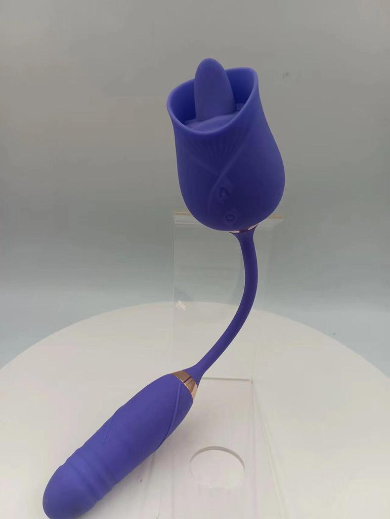 Dual-Head Gardenia Vibrator: Licking, Sucking, & Telescopic Features for Women's Pleasure