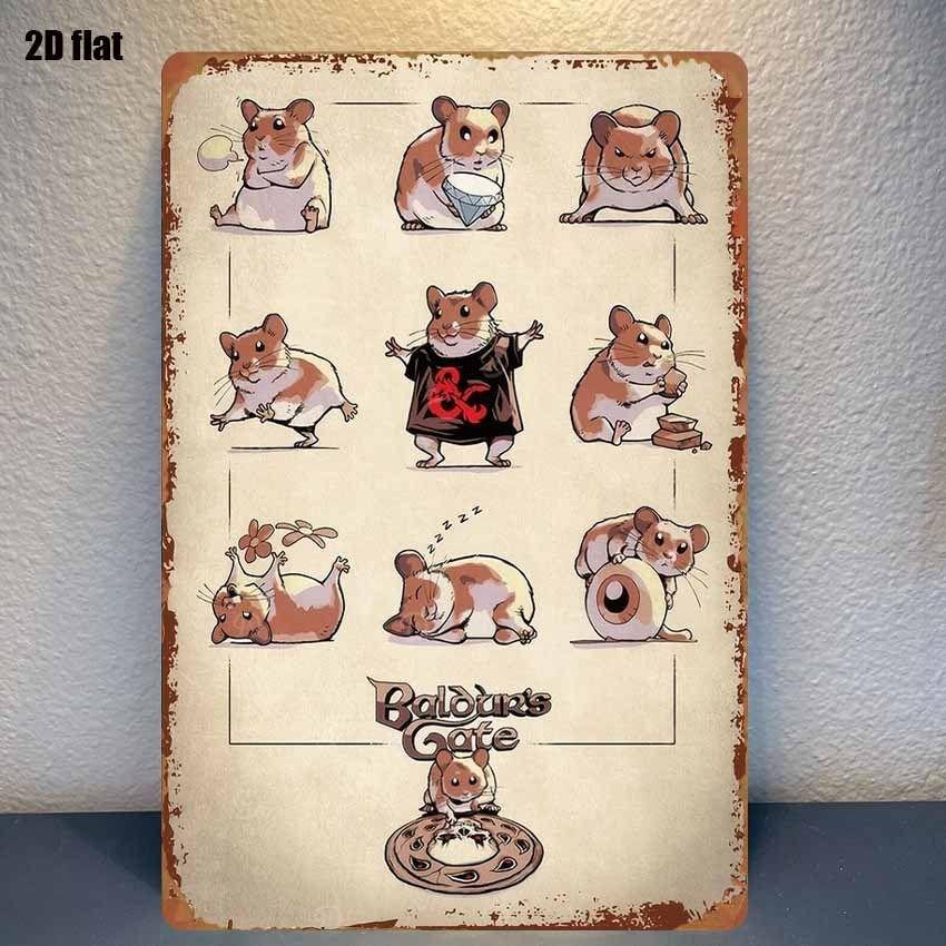Retro Metal Sign Cute Pets Wall Decor Tin Plate Art for Living Room Bar Cafe
