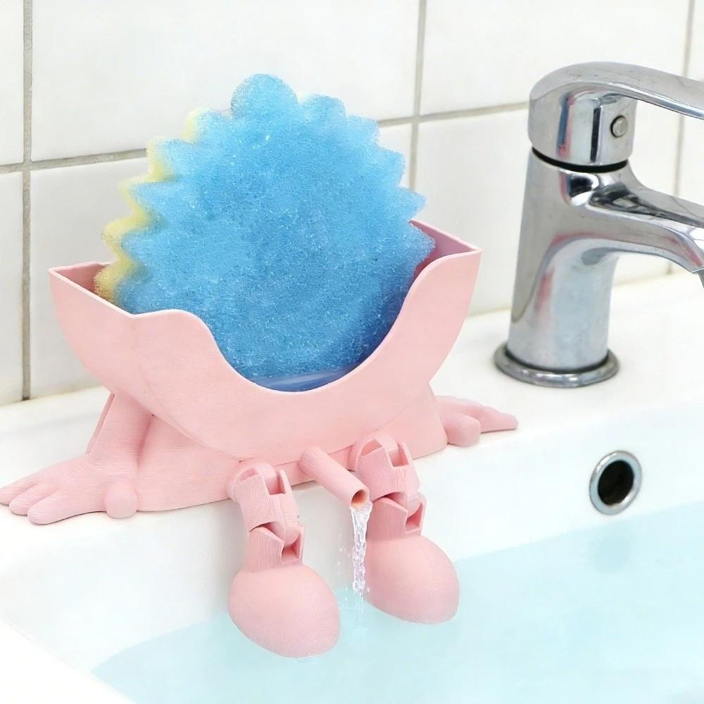Funny Soap Draining Rack Space Saving Sponge Rack Scrub Cloth Drain Holder Bathroom Surface