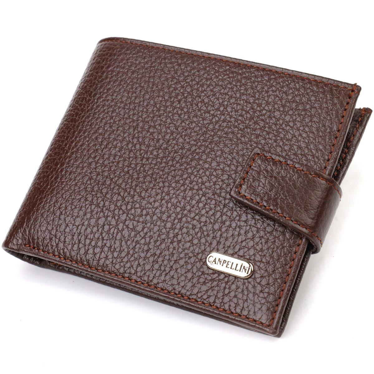

Практичний горизонтальний гаманець для чоловіків із натуральної шкіри флотар CANPELLINI 21886 Коричневий