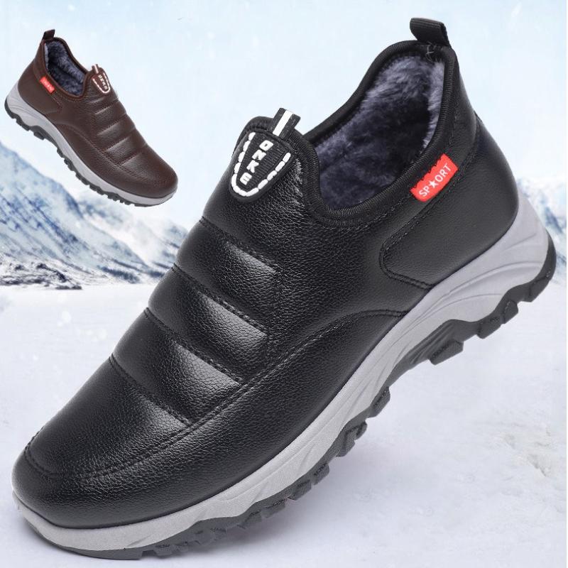New Middle-aged and Elderly Men's Sports Cotton Shoes Plus Velvet Thick Waterproof Dad Shoes Cotton Shoes Men