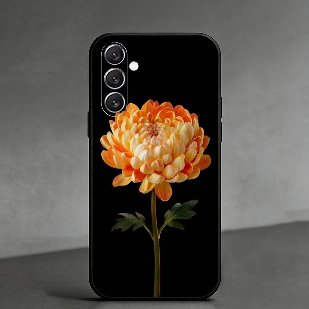 R-Realistic flowers Phone Case For Samsung Galaxy A91,80,73,72 ,71,53,52,32 ,31,22,21s,20,Soft Black Case