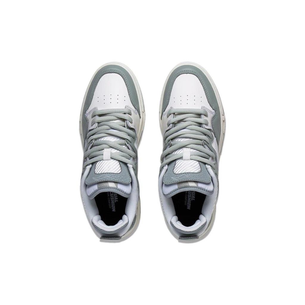 Li Ning Wave PRO Slip Resistant Cushioning Abrasion Resistant Support Low top Skateboard Shoes Women's Gray White AECT036-1