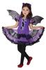 La Vogue Halloween Cosplay Costume Children Girls Witch Bat Kids One Piece Chusha Wings 3 Piece Set Costume Fancy Devil Disguise Stage Clothes M