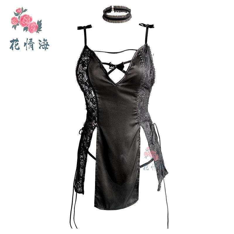 erotic underwear small breasts sexy mood seduction suspender high split hot pure desire