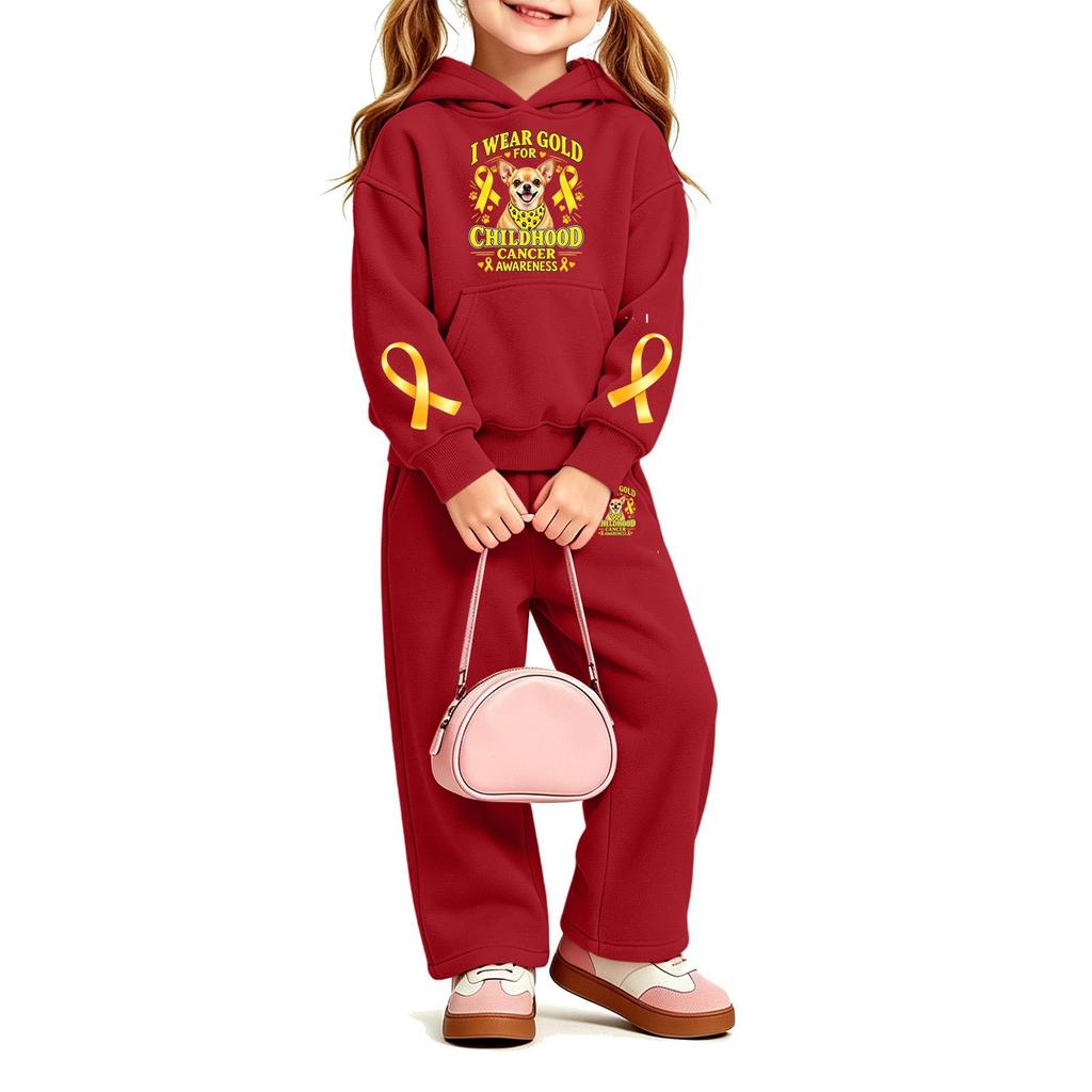 Girls' Fashion Print Hoodie and Sweatpants Set 2 Piece Casual Outfit for Everyday Wear