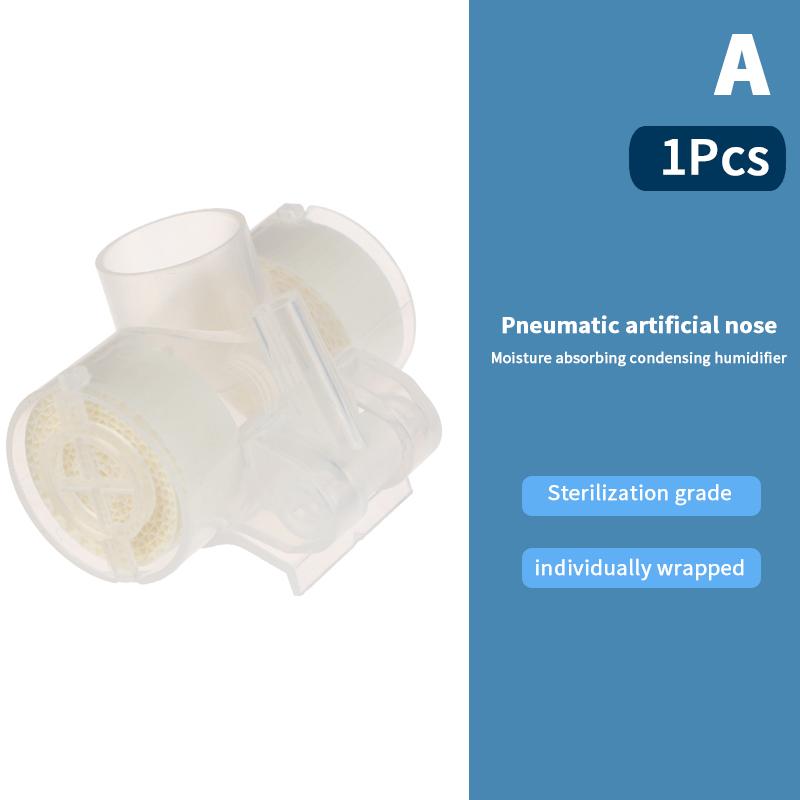 1/2/3/4 Τεμάχια Μίας Χρήσης Ιατρική Τεχνητή Μύτη με Θύρα Οξυγόνου, Υγραντήρα και Ανταλλαγή Θερμότητας-Υγρασίας για Τραχειοστομία