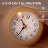 Simple Wooden Analog Alarm Clock Silents Table Clock with Night Light Stylish Home Decor Extra-Loud Office Kitchen Counter