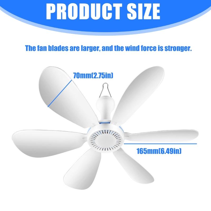 Foldable Mini USB Ceiling Fan with Remote Quiet Operation For Camping Travel Office Dormitory