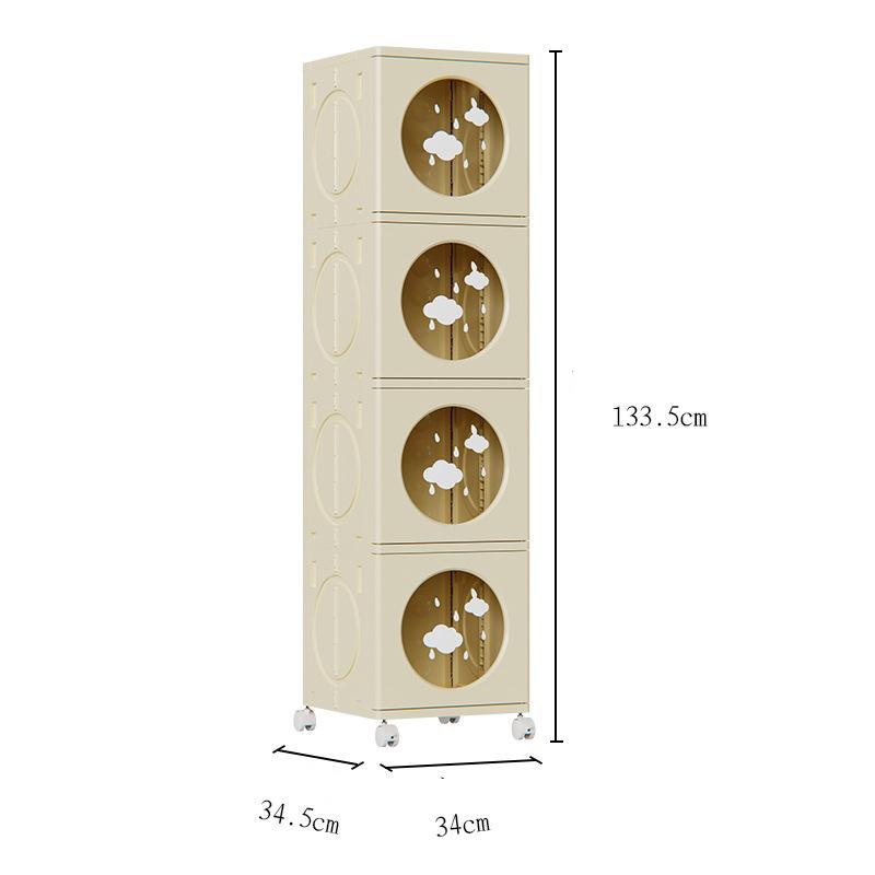 Household Storage boxes 1/2/3/4l arge-capacity multi-layer multifunctional folding storage cabinet toys can be moved simple dust-proof storage box