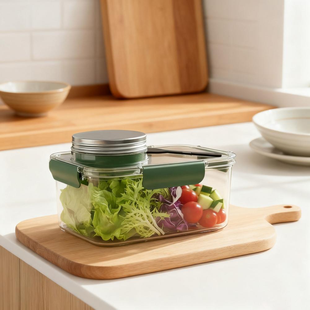 Leak-proof Salad Container Moisture Prevention Salad Container Leak-proof Mason Jar Salad Containers for Home Office Travel