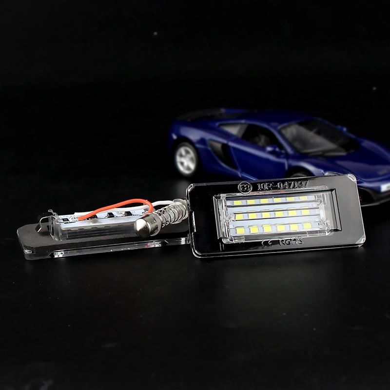 2PCS LED License Plate Lights Canbus For Mini Cooper R56 2007-2013 R57 2009-up R58 R59 11-up OEM:51132756227 Number Plate Lamps License Plate Lights