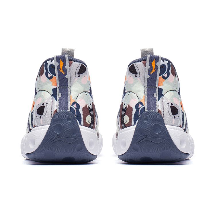 Li-Ning Cloud Non-Slip Shock Absorption Lightweight Kids Casual Shoes Kids Shoes White Blue YKNT096-7
