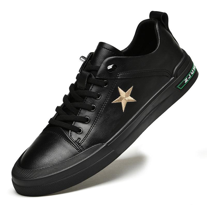 

Autumn and winter men s shoes breathable British style sports shoes men s casual shoes white shoes running shoes board shoes men s tide 45 чёрный