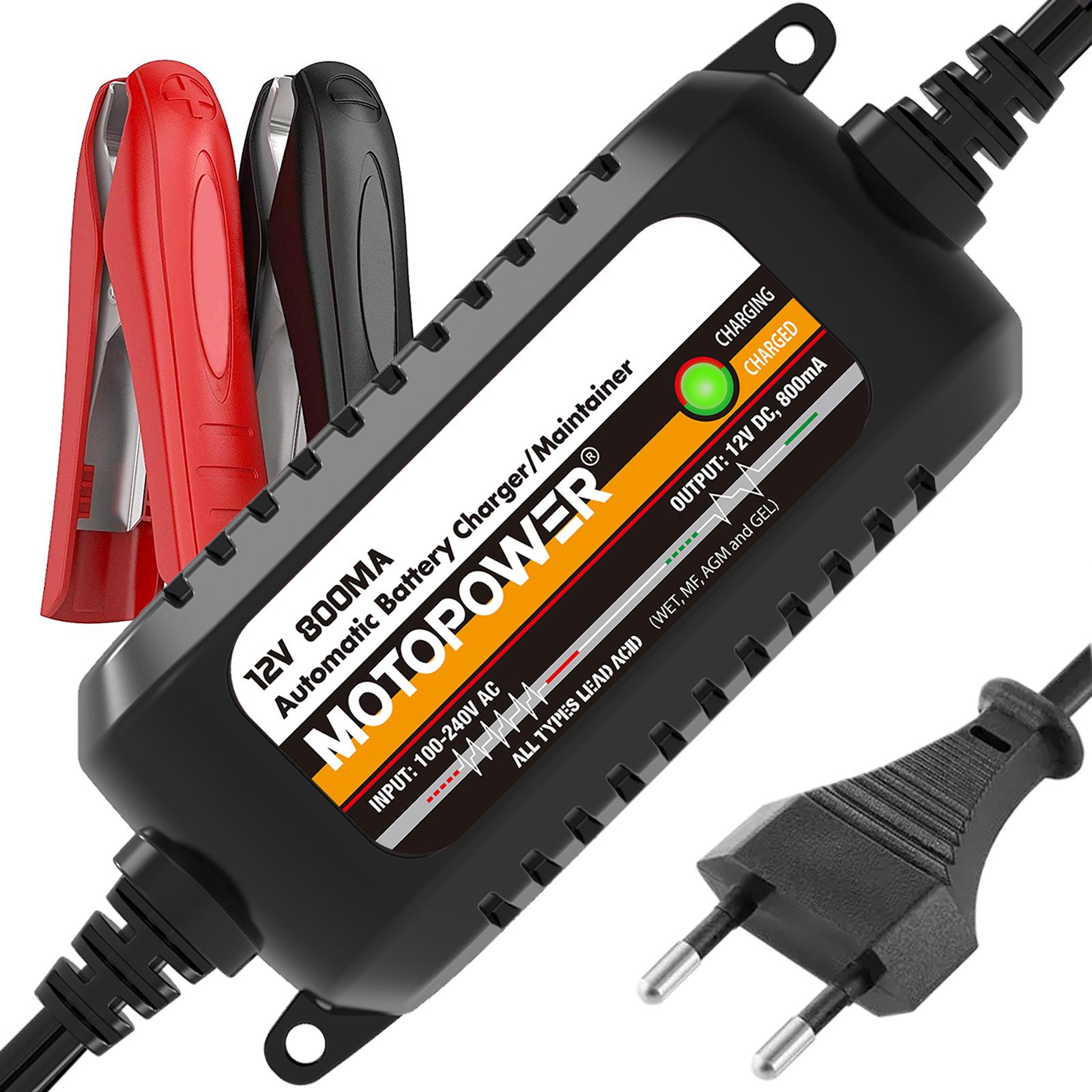 MOTOPOWER Automatic Car Battery Charger Maintainer 12V 800mA Smart Fast Power Charging For Car Motorcycle European PLug