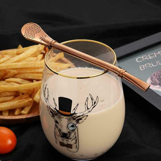 Reusable Stainless Steel Drinking Straw Coffee Yerba Mate Tea Filter Bar Tools