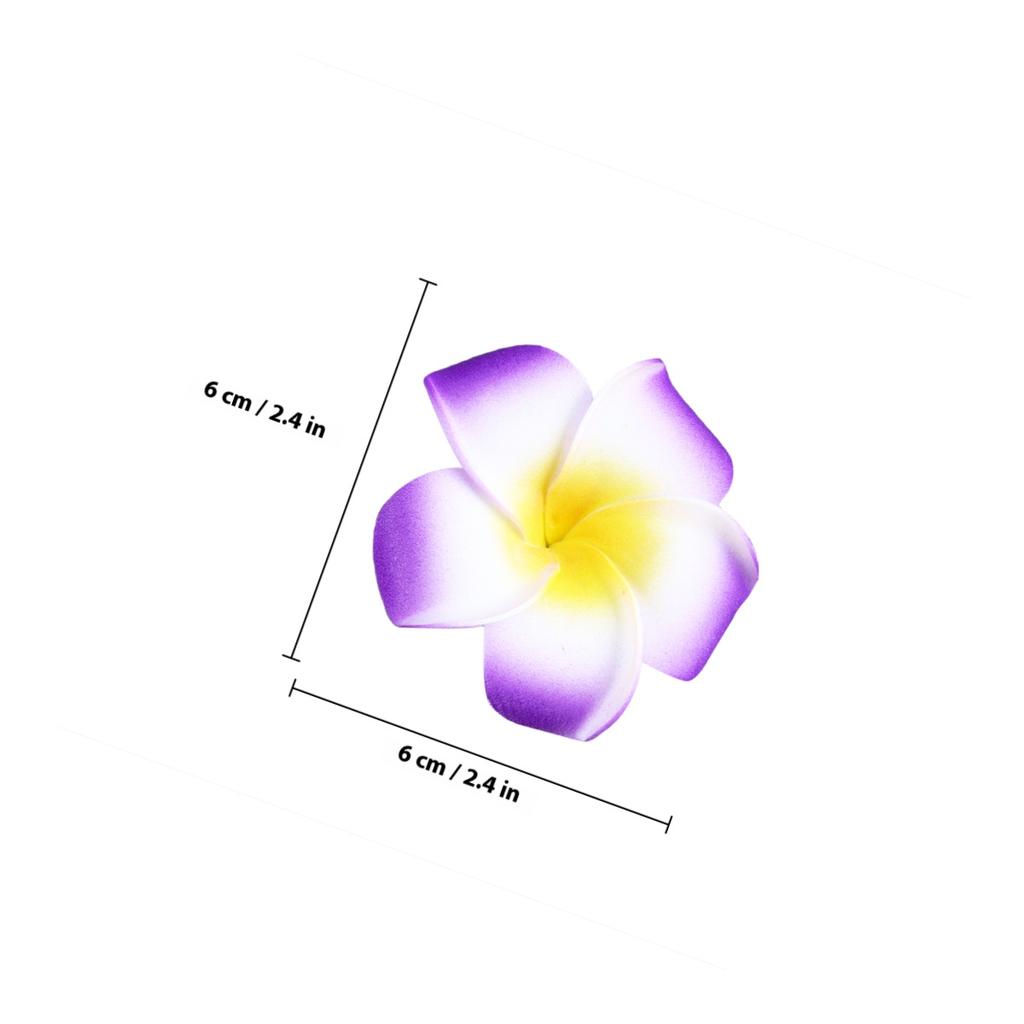 100Pcs 6Cm White Foam Flower Set Artificial Plumeria Hawaiian Frangipani for Wedding Party Decoration DIY Hair Accessories Beads